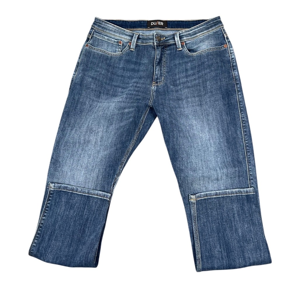 DU/ER L2A Relaxed Taper Jeans Mens 34x30 (34X29) Blue Performance Denim